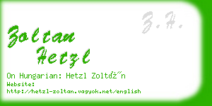 zoltan hetzl business card